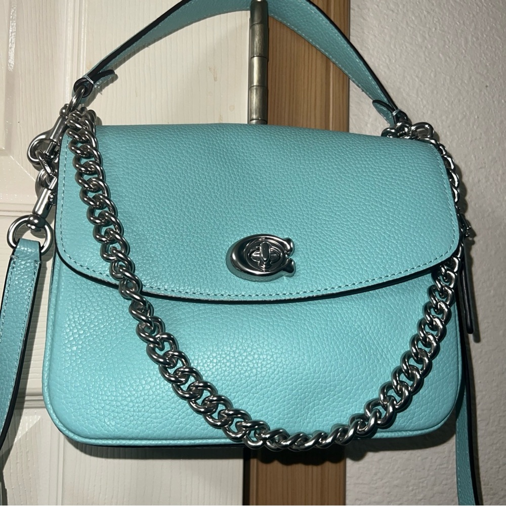 Coach Turquoise Pebbled Cassie 19 Crossbody Pebbled Leather Bag